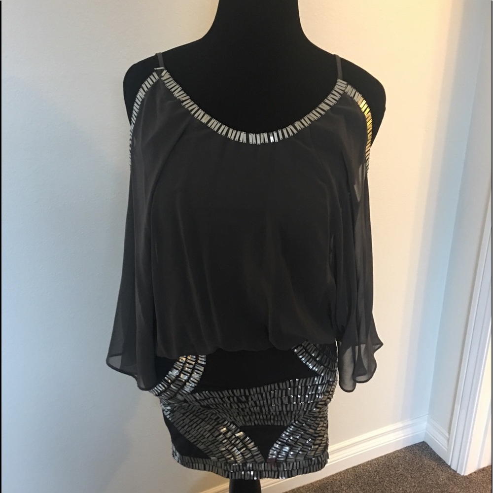 Arden B Grey sequins mini dress